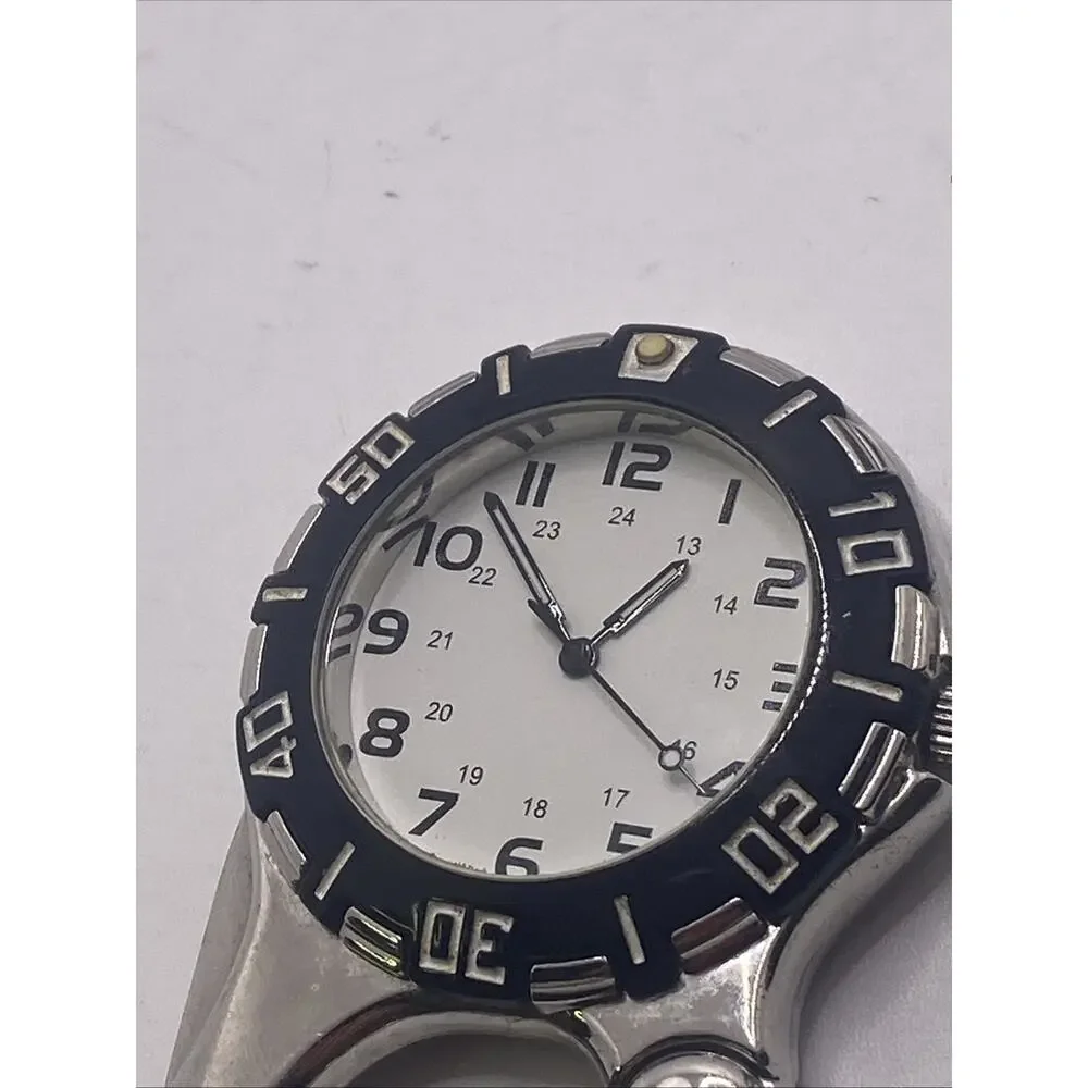 Mens Camping Clip Caribiner Watch Military Time New Battery